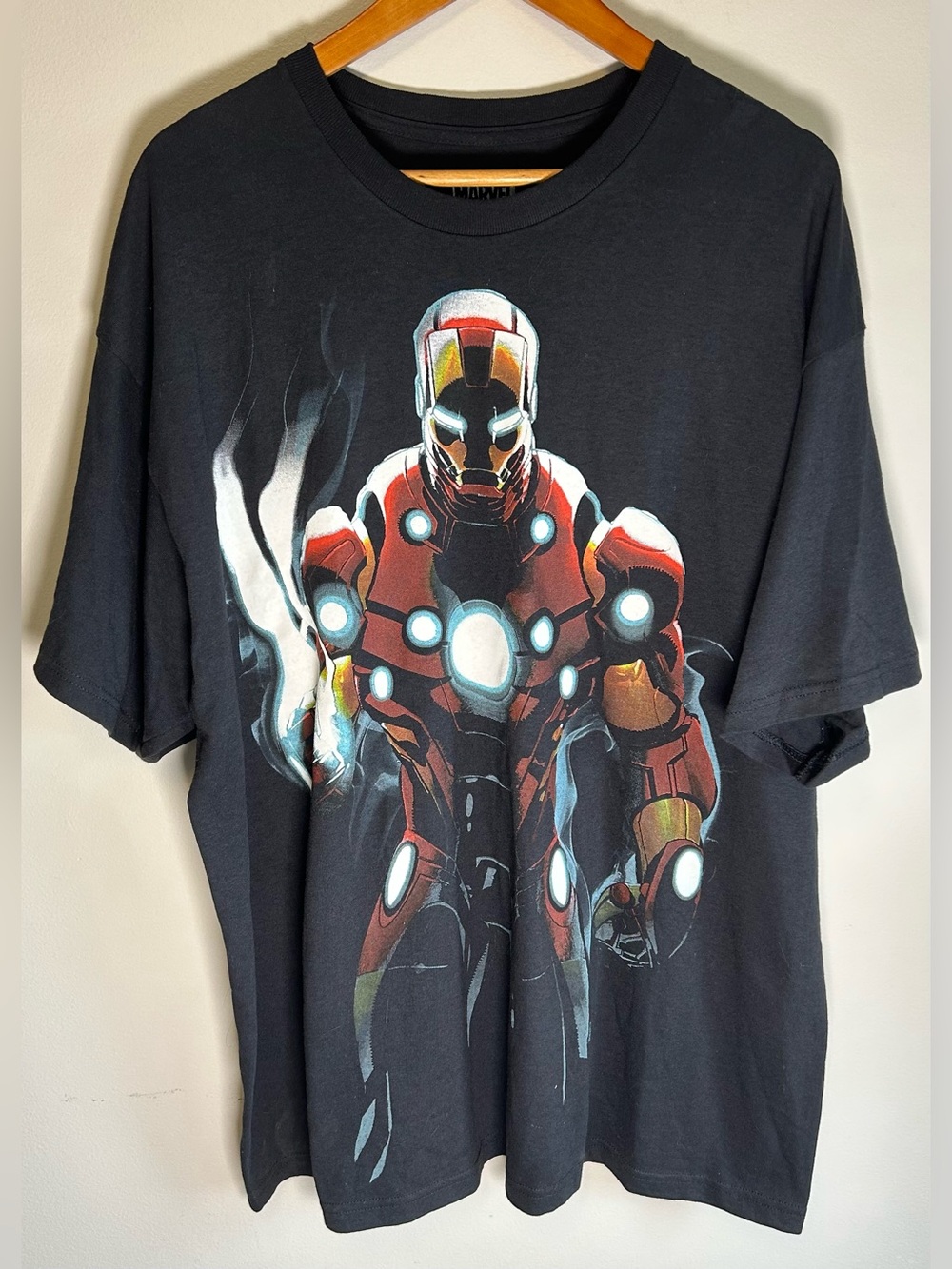 Marvel Iron Man Graphic Tee Mens T-shirt Size 2XL Cotton Black Official Licensed